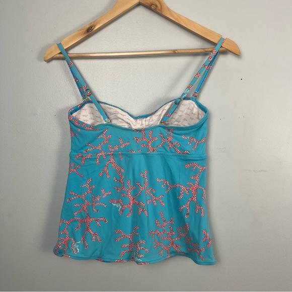 Lilly puliziter Tankini swim top Color me coral blue size small - Picture 2 of 4